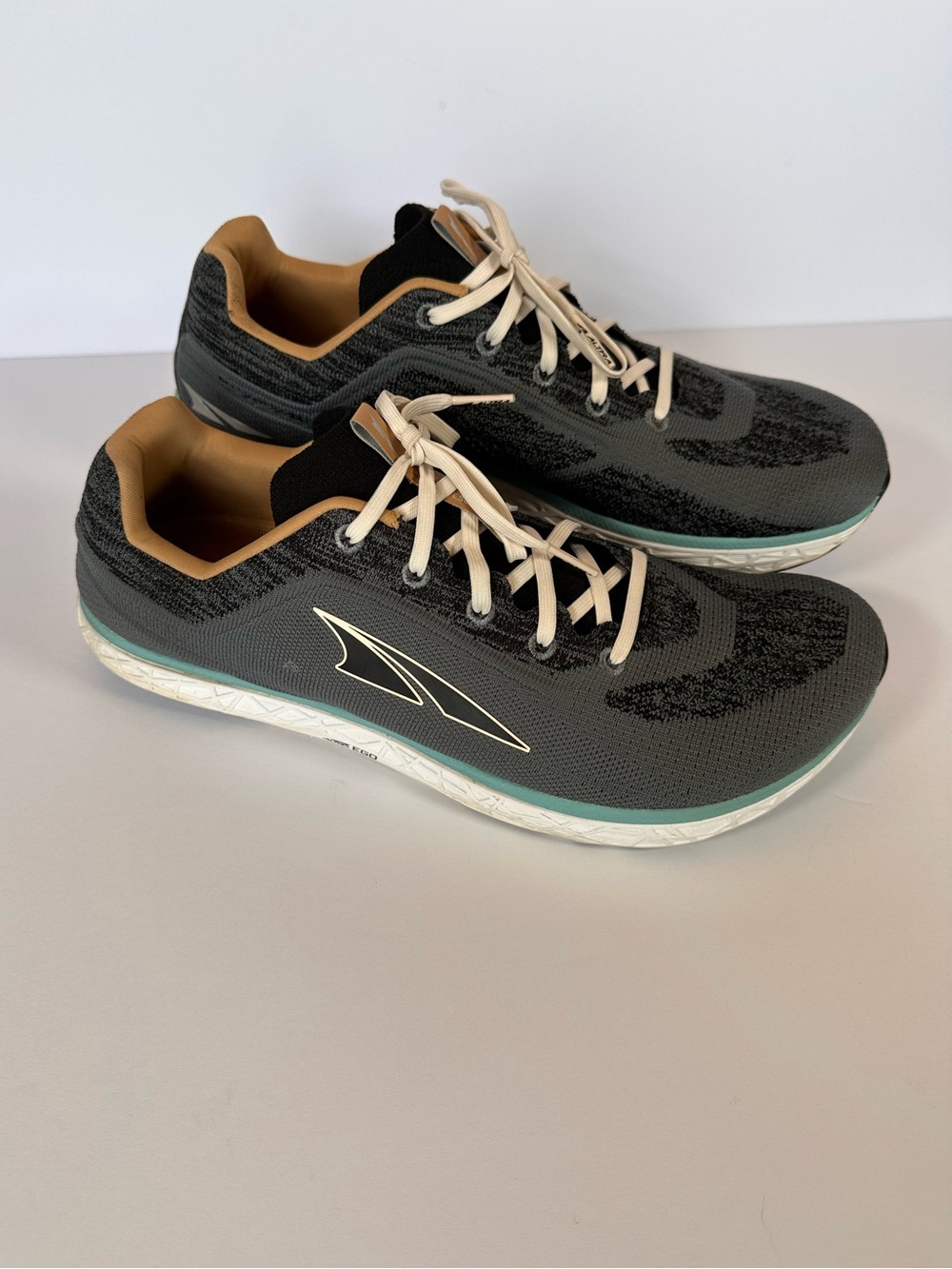 Altra Escalante Grey Teal Tan Zero Drop Running Shoes Knit Sneaker Men’s Sz 13